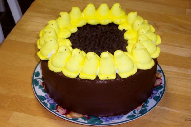 Peeps Sunflower Cake. Photo by Moe! Larry! Cheese!