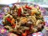 Pesto Pasta With Mushrooms, Onions, and Red Bell Peppers