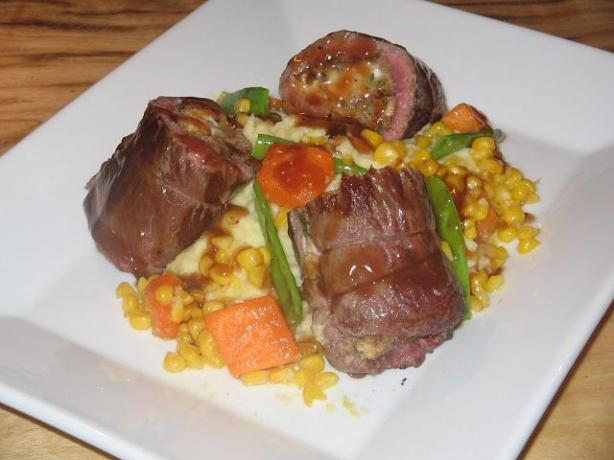 Provencal Roast Lamb Stuffed With Figs, Goat's Cheese and Walnut. Photo by The Flying Chef