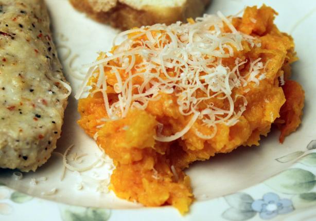 Parmesan Mashed Butternut Squash. Photo by SashasMommy