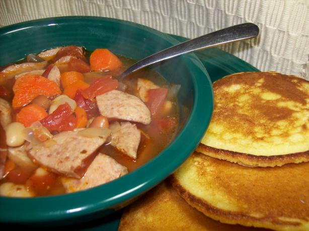 Ww Kielbasa-Bean Slow Cooker Soup. Photo by Chef shapeweaver &copy;