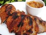 Spiked Pork Tenderloin with Sunny Pear Chutney