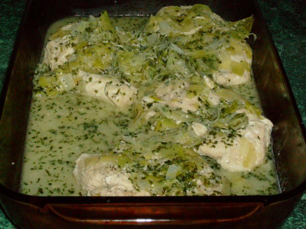 Jerry Traunfeld's Tarragon Chicken Breast With Buttery Leeks. Photo by WhatamIgonnaeatnext?