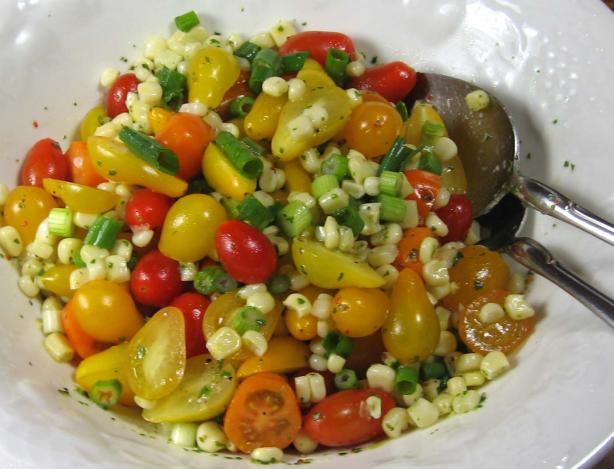 Corn and Tomato Salad With Cilantro Dressing. Photo by dianegrapegrower