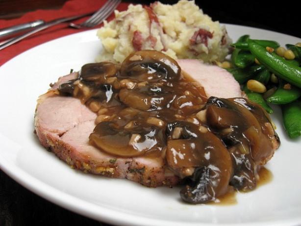 Seasoned Pork Roast With Mushroom Sauce. Photo by ms_bold