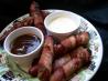 Smoky BBQ Bacon-Wrapped Dogs. Recipe by RecipeNut