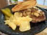 Grilled Steak Sandwich With Mushrooms and Caramelized Onions