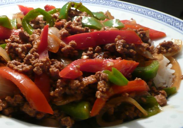 Asian Ground Beef, Pepper and Onion Saute. Photo by Stardustannie