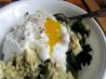 Poached Eggs and Kale over Rice. Recipe by californitexan