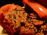 Black Bean, Mushroom & Quinoa Stuffed Bell Peppers