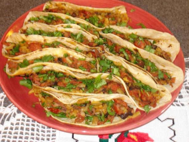 Chorizo, Potato, and Mushroom Tacos. Photo by Muffin Goddess