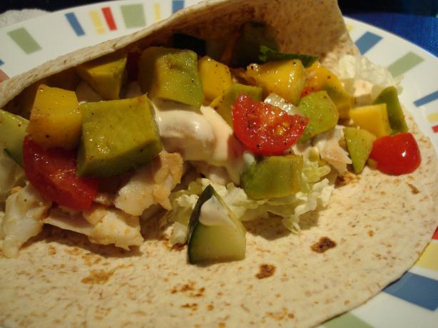 Fish Tacos With Mango Salsa. Photo by Starrynews