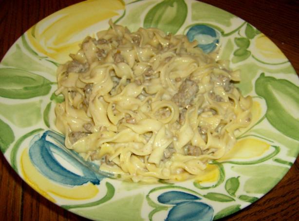 Creamy Hamburger Gravy With Noodles. Photo by Nasseh