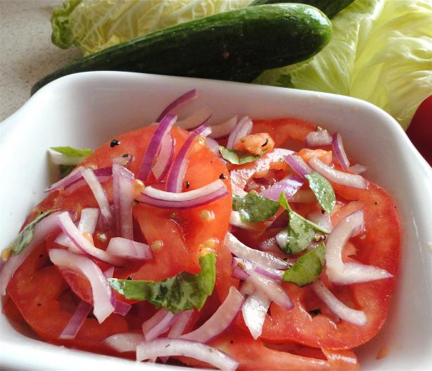 Marinated Tomato Salad. Photo by JoyfulCook