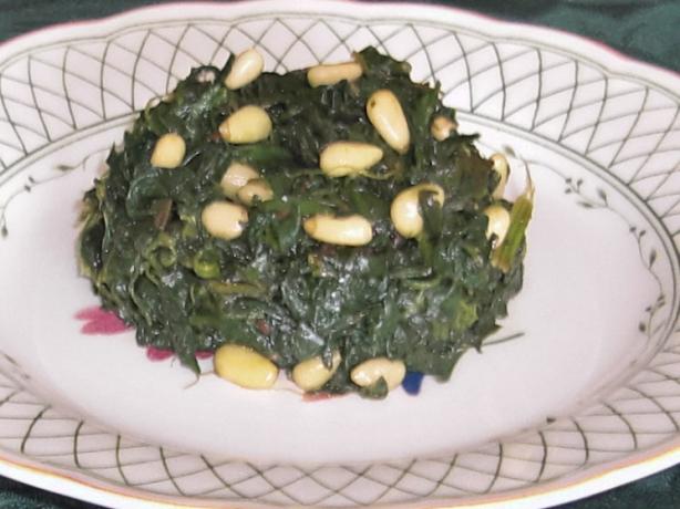 Spinach With Pine Nuts. Photo by KateL