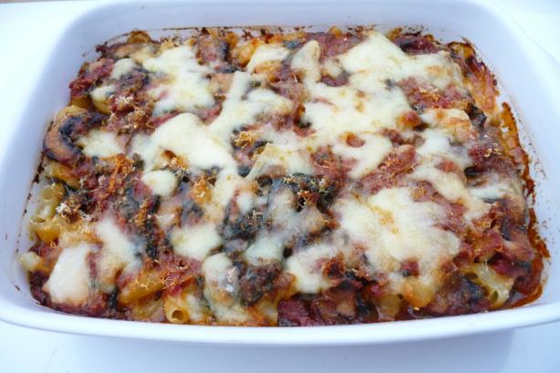 Spinach and Mushroom Pasta Bake. Photo by Tea Jenny
