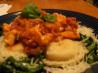 Spicy Chicken Rustica on Ravioli and Arugula