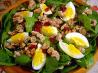 Spinach Salad With Candied Cashews. Recipe by Sue Lau