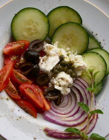A Simple Greek  Salad. Photo by Cookgirl