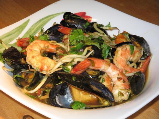 Asian Stir-Fried Mussels and Prawns. Photo by The Flying Chef
