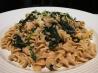 Whole Wheat Rotini With Spicy Turkey Sausage and Mustard Greens. Recipe by Mom2Rose