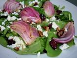 Spinach Salad With Roasted Red Onions, Pecans, Dried Cranberries
