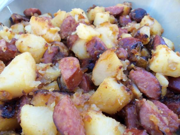 Fried Potatoes With Onion and Kielbasa. Photo by AZPARZYCH