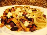 Grilled Marinated Steaks With Mushrooms and Blue Cheese