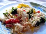 Imitation Crab, Orzo and Veggie Skillet