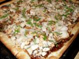 Barbecue Cashew-Chicken Pizza With French-Fried Onions