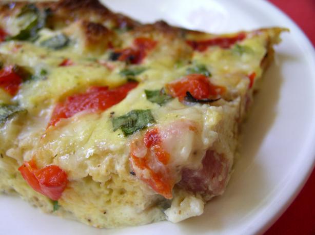 Frittata With Ham and Roasted Pepper. Photo by Bayhill