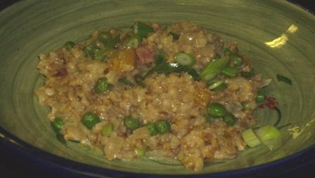 Creamy Pea & Chive Pearl Barley Risotto (Reduced Fat). Photo by Karen Elizabeth