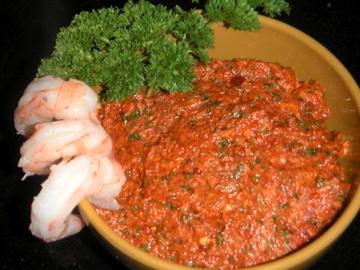 Gazpacho Shrimp Cocktail. Photo by Leggy Peggy