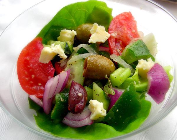 Greek Village Salad (Nick and Marina Makris Horiatiki Salad). Photo by Andi of Longmeadow Farm
