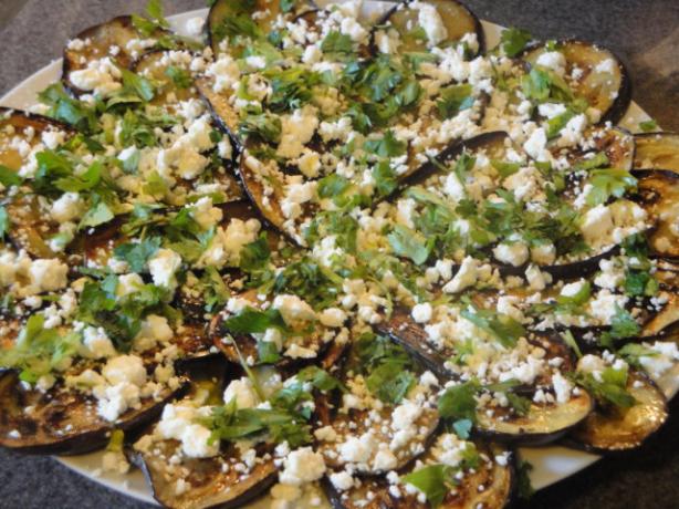 Griddled Marinated Eggplant With Feta and Herbs. Photo by Muffin Goddess