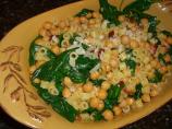 Pasta With Spinach, Chickpeas, and Bacon