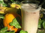 Healthy Strawberry, Orange, Banana, Soymilk Smoothie