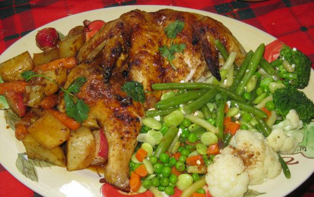 Roasted Moroccan Spiced Chicken. Photo by threeovens