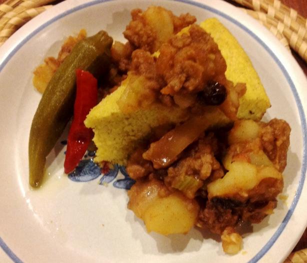 Picadillo (Hash) at the Flores Family's El Charro Cafe. Photo by Miss Fannie