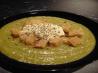 Broccoli and Leek Soup With Croutons and Sour Cream. Recipe by Chickee