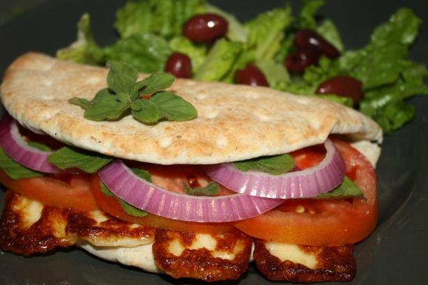 The Traditional Cyprus Sandwich With Halloumi, Onions and Tomato. Photo by Pink_Diamond