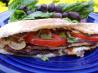 The Traditional Cyprus Sandwich With Halloumi, Onions and Tomato