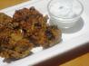 Spicy Eggplant Fritters With Yogurt Dip. Recipe by The Flying Chef