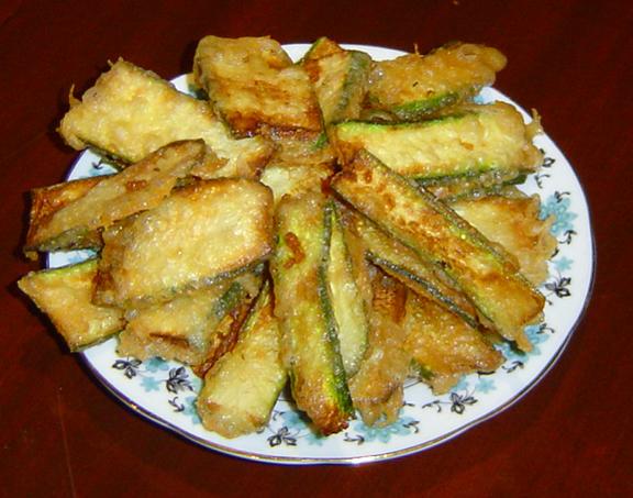 Kolokythakia Tiganita - Greek Battered Fried Zucchini / Courgett. Photo by A Good Thing
