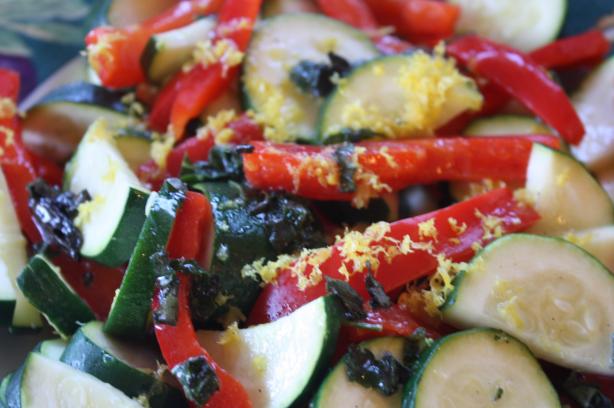 Zucchini and Red Pepper Salad (Greece). Photo by Leggy Peggy