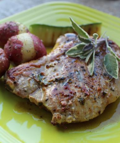 Pork Cutlets With Maple, Mustard and Sage Sauce. Photo by Cookgirl