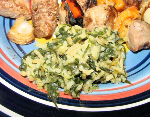 Spanakoryzo (Spinach and Rice). Photo by Boomette