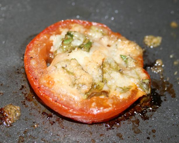 Sliced Tomatoes Baked With Parmesan Cheese. Photo by Emily Elizabeth
