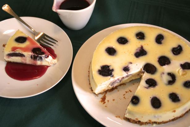 Plum and Orange Baked Cheesecake. Photo by On-the-Mark