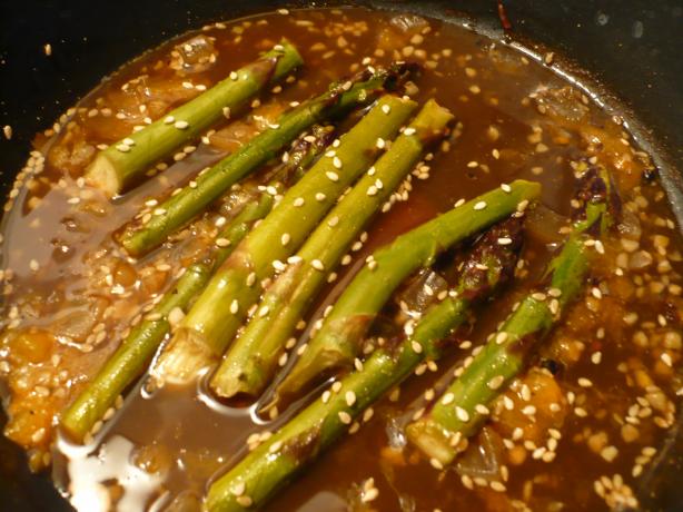 Orange-Ginger-Sesame Asparagus. Photo by katii